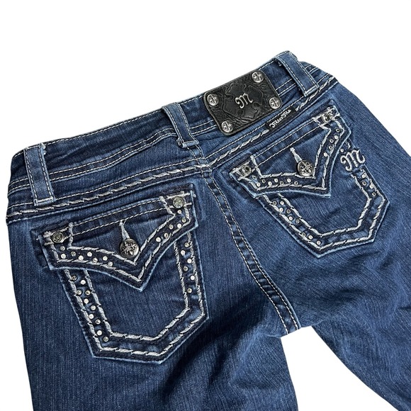 Miss Me Denim - Miss Me Mid-Rise Bootcut Jeans Size 25| Buckle Rhinestone Detail| Y2K Western